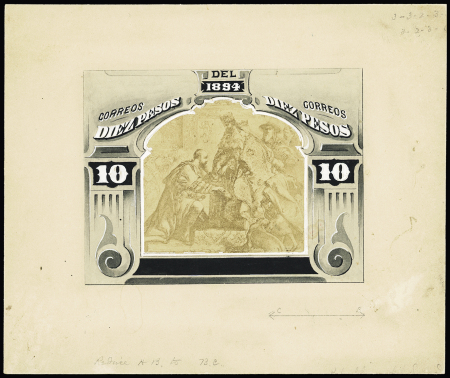 1894 "Columbus" Issue: Study including original artist