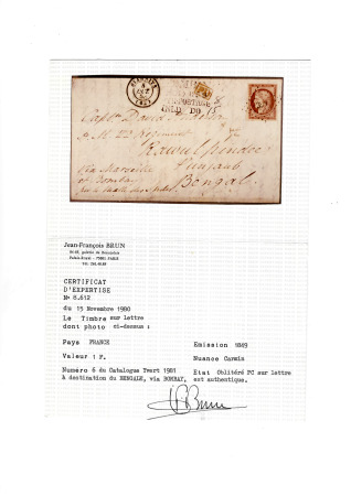 N° 6 1F carmin OBL PC 390 + T15 Biarrits (4 oct 53)