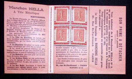 N ° 129 CP 1, Carnet rose "Le timbre poste Economique"