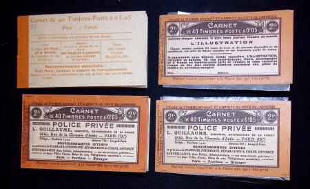 Lot de 4 carnets 5c Semeuse orange : 158-C , 158-C