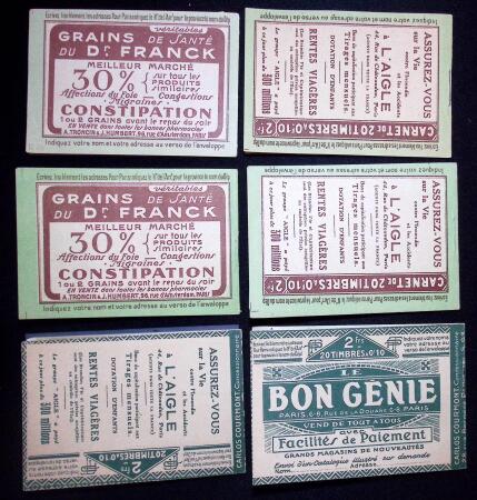 Lot de 5 carnets, 10c Pasteur : 170 C1 S44 (L'Aigle