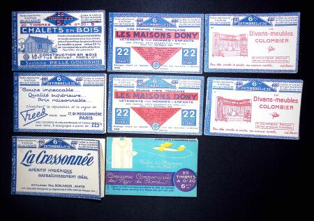 Lot de 8 carnets 30c Semeuse bleu (avec couvertures