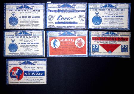 Lot de 7 carnets 40c Semeuse vermillon n°194-C 3 avec