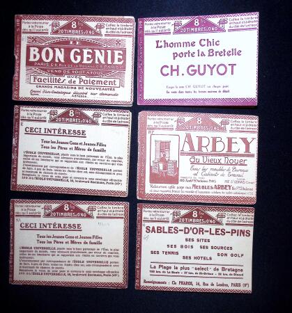 Lot de 6 carnets 40c semeuse vermillon n°194 C3 (S107E
