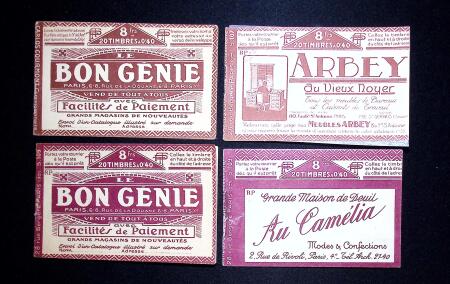 Lot de 4 carnets 40c semeuse vermillon n°194-C 6 (S107