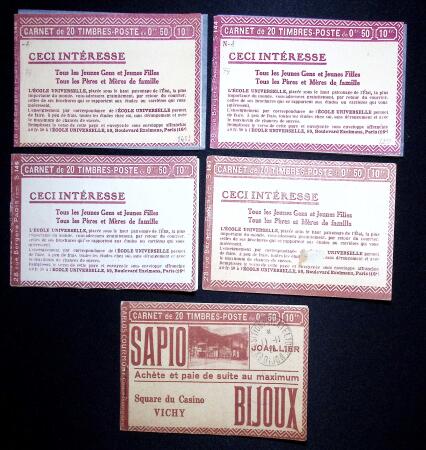 Lot de 5 carnets 50c semeuse lignée rouge avec couverture