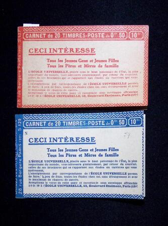 Lot de 2 carnets : n°199-C 7 (S127) annulé par cachet