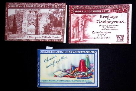 Lot de 3 carnets: n°199-C 19 Provins, n°199-C 18