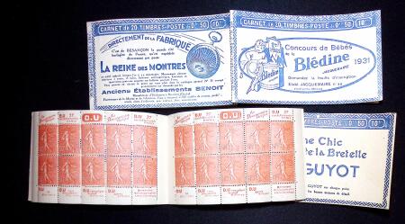 Lot de 4 carnets : n°199-C 50 (S234 - 6 ex avec adhérences)