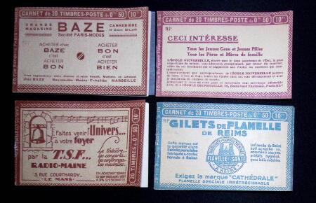 Lot de 4 carnets : n°257-C 6 (S165 RP) - n°257-C