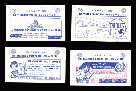 Lot de 7 carnets n °1234 0F. 25 bleu et rouge Marianne