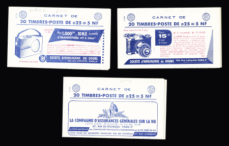 Lot de 7 carnets n °1234 0F. 25 bleu et rouge Marianne