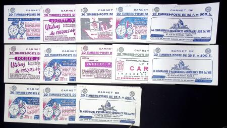 Lot de 13 carnets différents, 25F. Muller rouge -