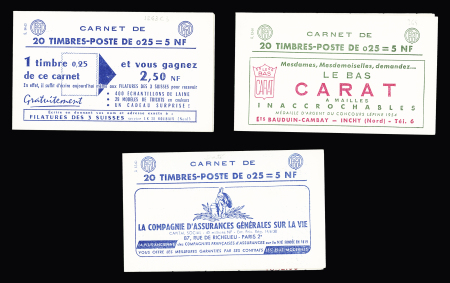 Lot de 7 carnets, n° 1263 25c Marianne de Decaris.