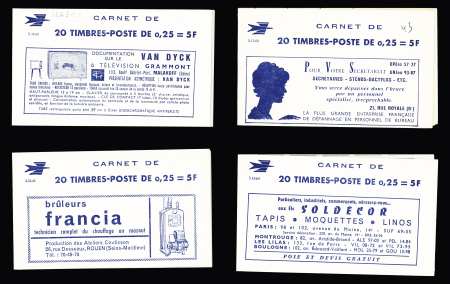 Ensemble de 19 carnets 25c Marianne de Decaris (1263-C3