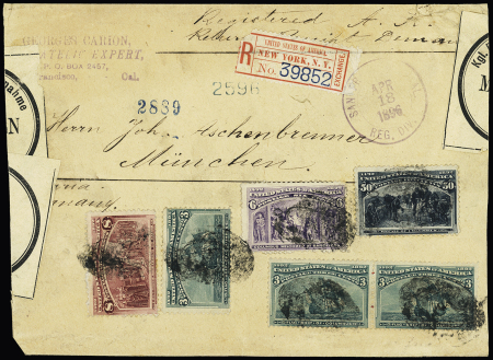 1893 Columbian Exposition Issue: 50c slate blue, 8c