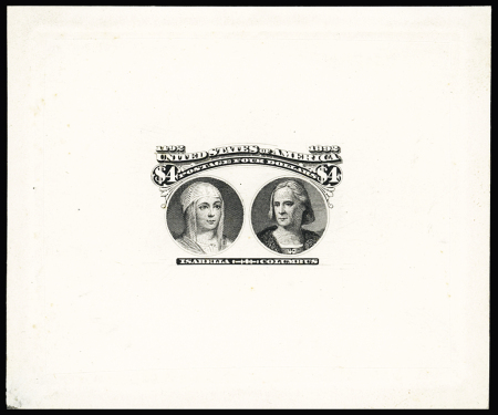 1893 Columbian Exposition Issue: $4 die proof in black