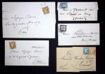 1849-1905 Lot de 8 lettres dont deux lettres avec n°