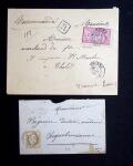 1849-1905 Lot de 8 lettres dont deux lettres avec n°