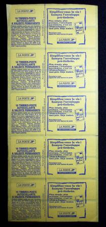 N° 2874-C7, variété roulette de 5 carnet se tenant