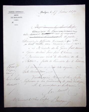 11 lettres et documents sur la Guerre de 1870 dont