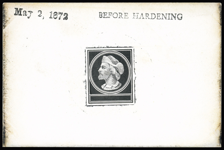 1872 De La Rue progressive die proof on card of unadopted