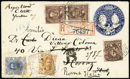 1898 Registered postal stationery cover (Columbus)