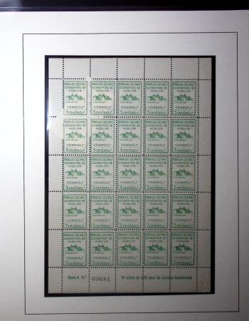 1936 "Huelva": 5c green, 5c brown, 5c lilac and 5c
