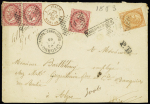1869 Registered & insured cover to Algeria franked