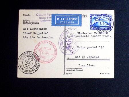 1930 "Südamerikafahrt" 4RM brown on cover from Friedrichshafen