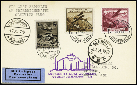 1931 "Oberschlesienfahrt" card from Triesenberg to
