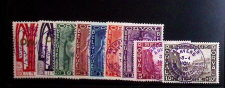 1928 Antwerp Exhibition, complete set of 9 values,