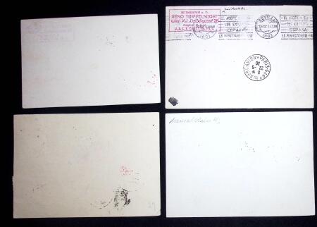 1930-31, Four Zeppelin cards showing a range of pmks,