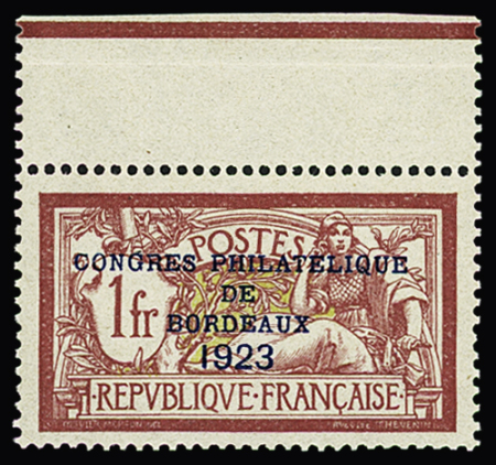 N° 182 Congrès philatélique de Bordeaux 1923, avec