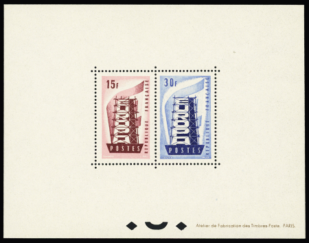 N° 1076 et 1077, Europa 1956, TTB, RR, tirage 22