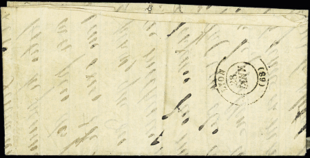 LA POSTE DE PARIS n°36,
10c bistre, 2 pièces, OBL