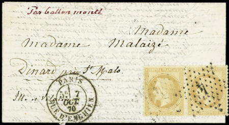 N°28 en   paire OBL étoile 4 + CAD "Paris rue d'Enghien"