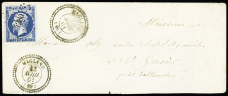 MAGLAND PC 4280 sur n° 14 (TTB) +T22 1861 sur lettre