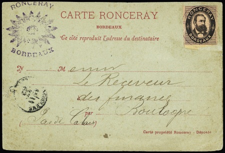 Carte   Ronceray avec figurine "Ronceray Bordeaux"