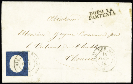 AIX LES BAINS càd sarde 16.10.1854 sur n° 8 sur lettre