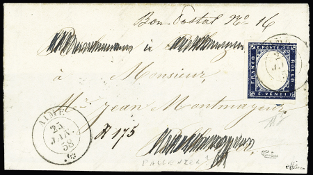 AIME càd sarde 25.01.1858 sur n° 12 (touché à droite)