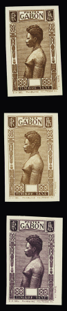 Taxe Femme Pahouine, 3 valeur non dentelés et sans