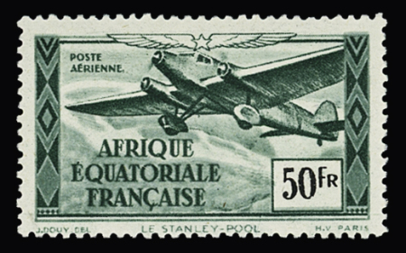 Poste aérienne n° 4&A (Maury) 50f unicolore vert,