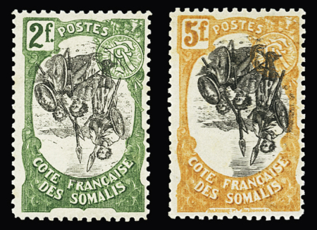 N° 65 et 66, 2f et 5f avec centre renversé, **, TB