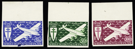 Poste aérienne n° 1 à 3, non dentelé, le n° 1