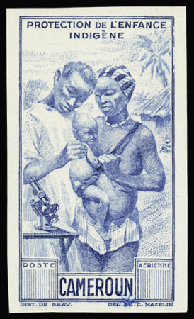 Poste aérienne n° 19 variété en bleu et faciale