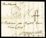 Lettre
avec marque manuscrite "De Monaco" pour Marseille