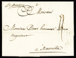 Lettre   avec marque manuscrite "De Monaco" pour Marseille