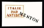 Lettre   avec MP tronquée "Menton" (1822 administration