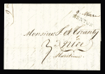 Lettre avec MP tronquée "Menton" + mention manuscrite